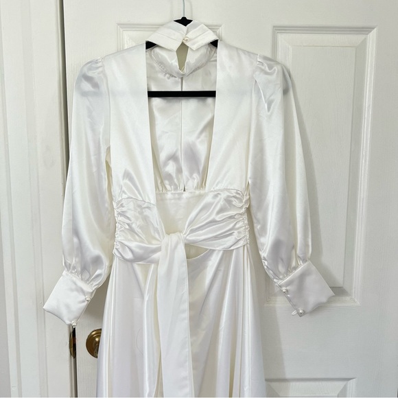 Labera white peep hole Silk midi dress size XS - Picture 2 of 6